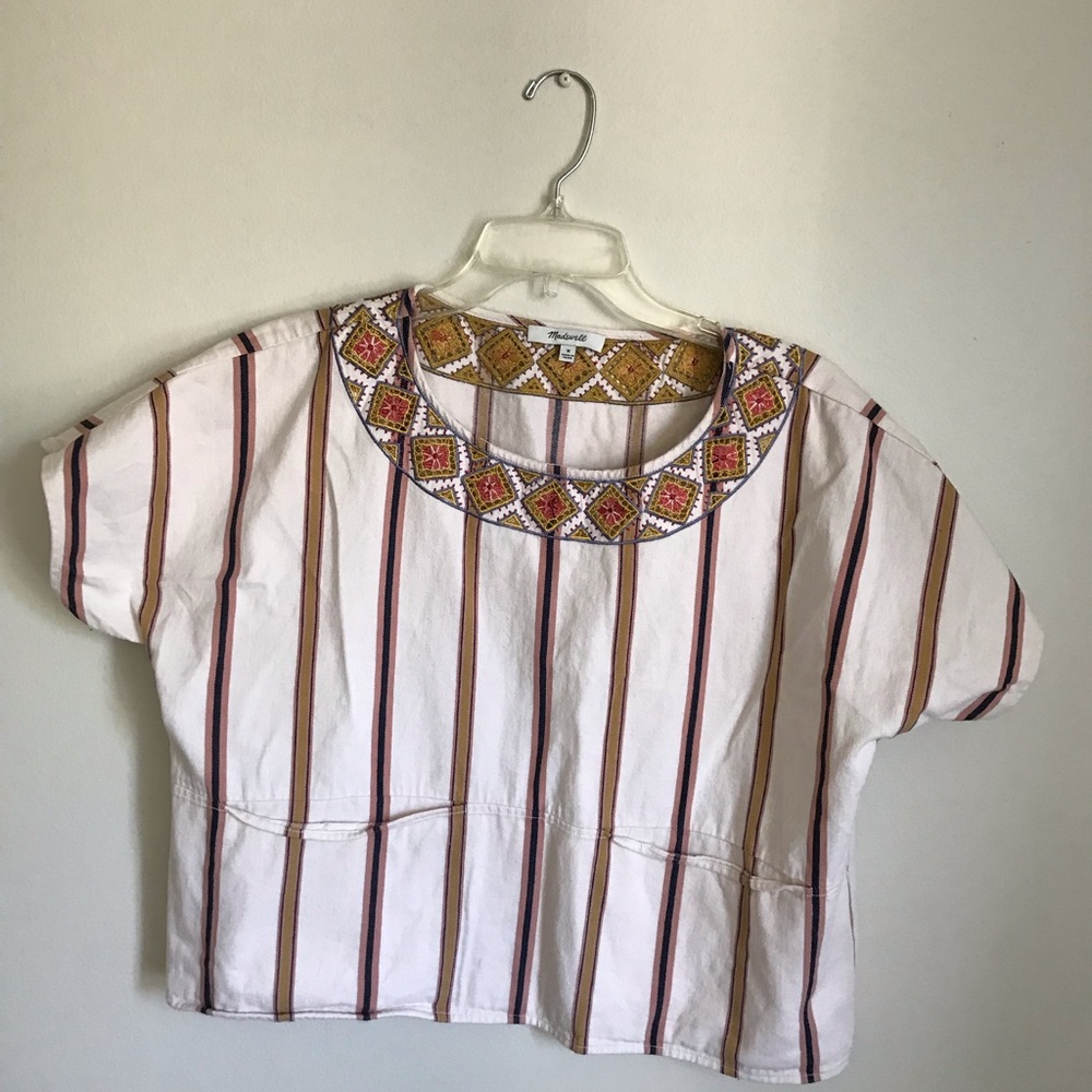 Madewell embroidered boxy top